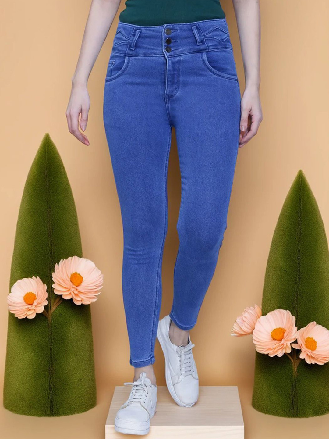 FIREAGE Women Dragon Slim Fit High-Rise Stretchable Jeans
