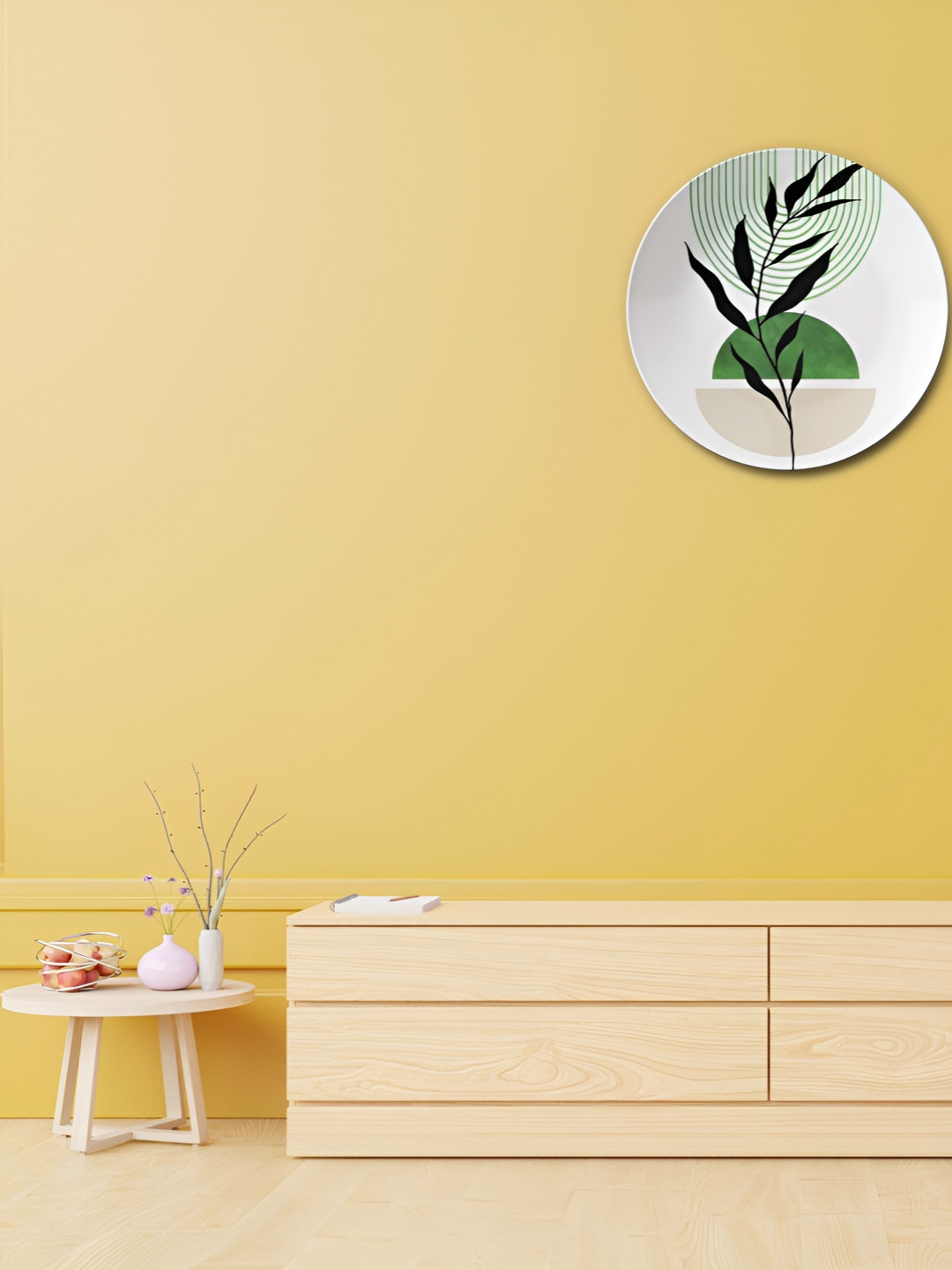 THE QUIRKY HOME Contemporary Botanical Art Premium Decorative Matte Wall Plates-8In