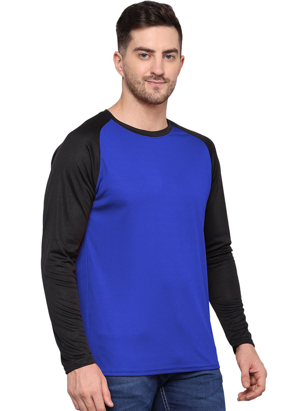 TQH Colourblocked Round Neck Long Sleeves T-shirt