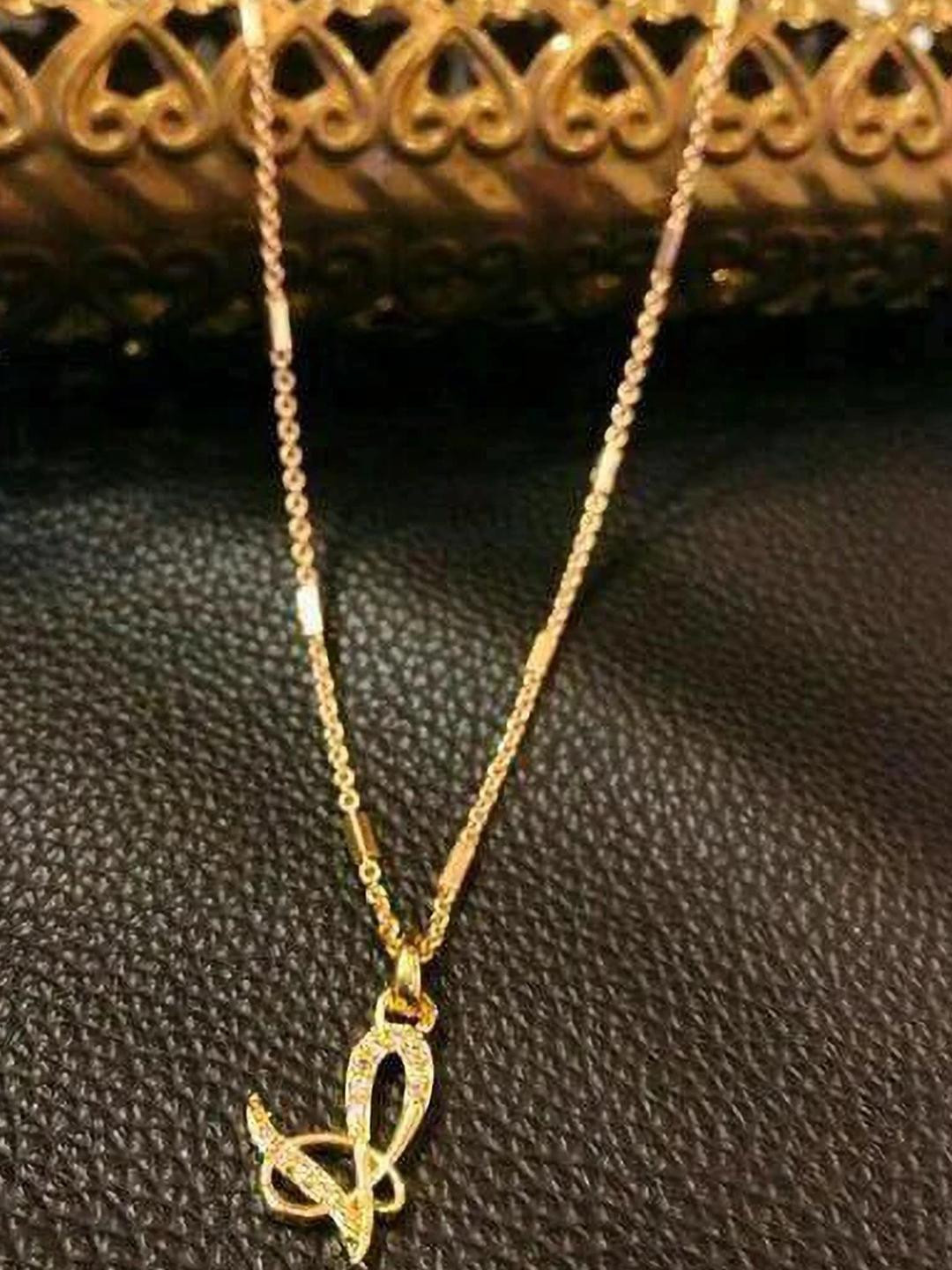 CLONEO Women Alloy Gold-Plated V-Shaped Letter Pendant