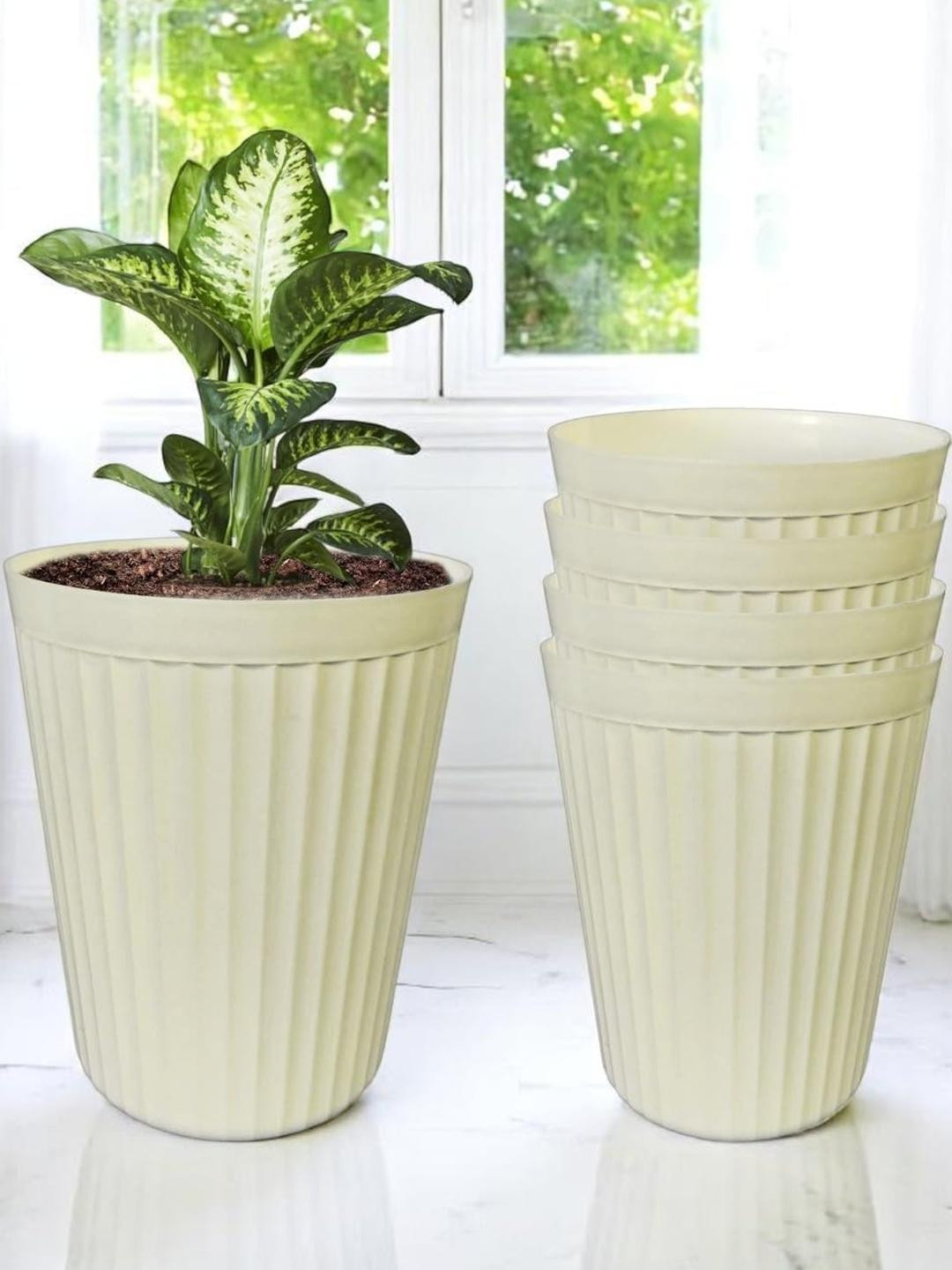 Plastic Planter Pot for Indoor Outdoor Plants 14 Inch Flower Pot (Pack of 5)