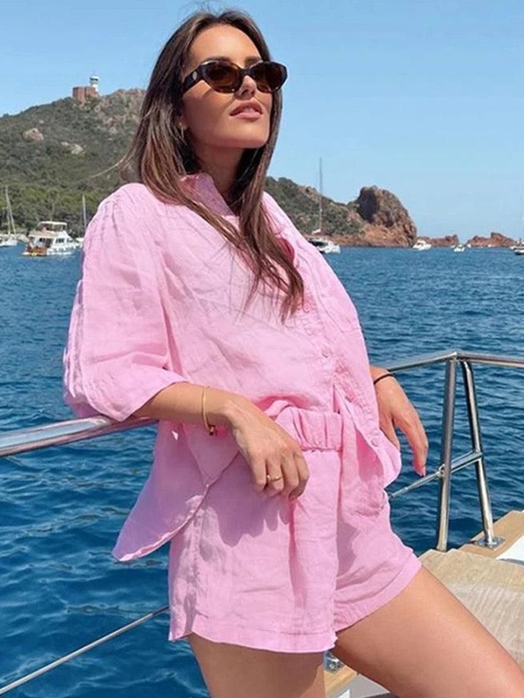 Miss Mosa By Akanksha  Pink Ruby Blush Summer Coord Set