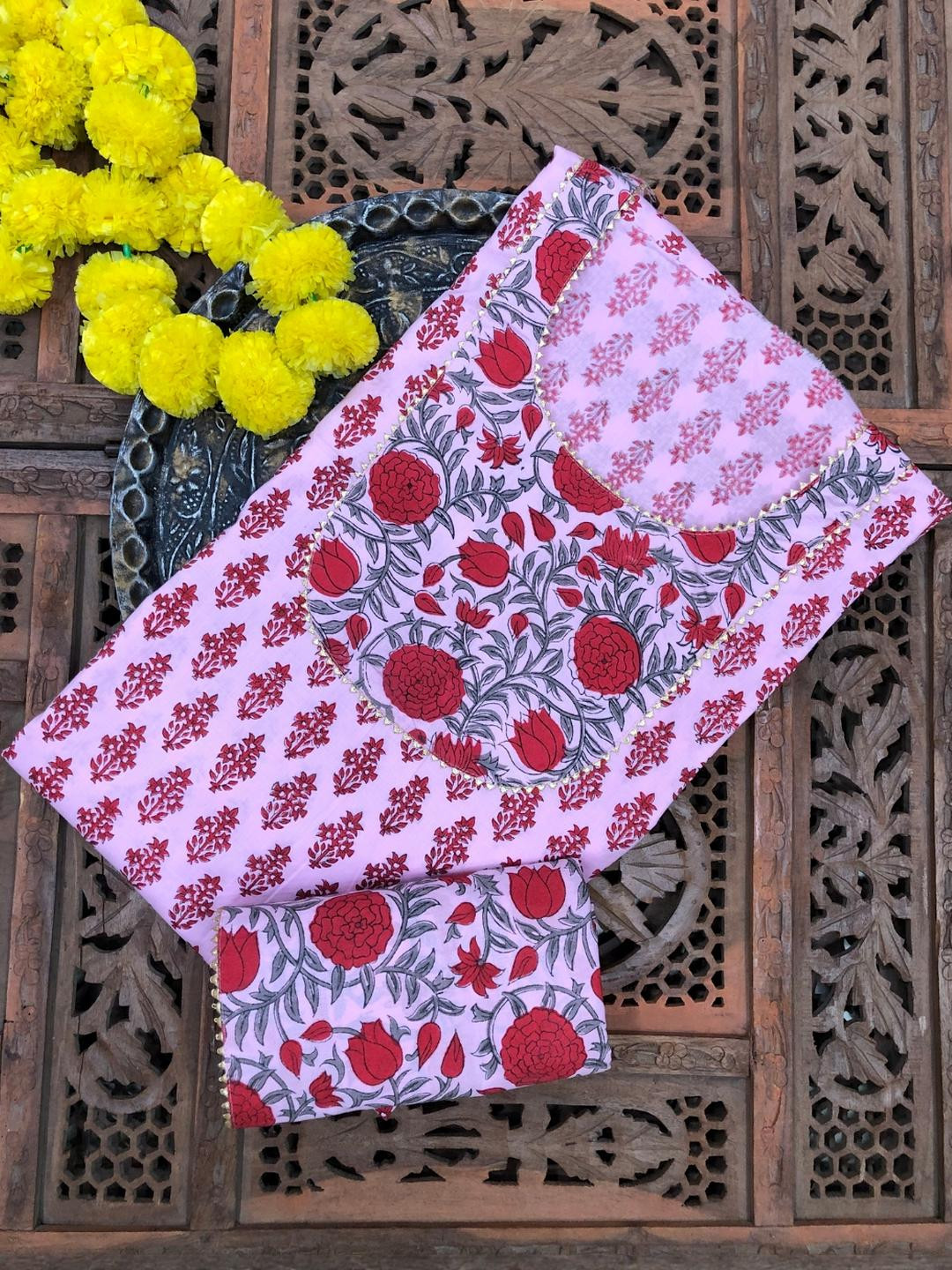 PALASH Floral Printed Cotton Dress Material