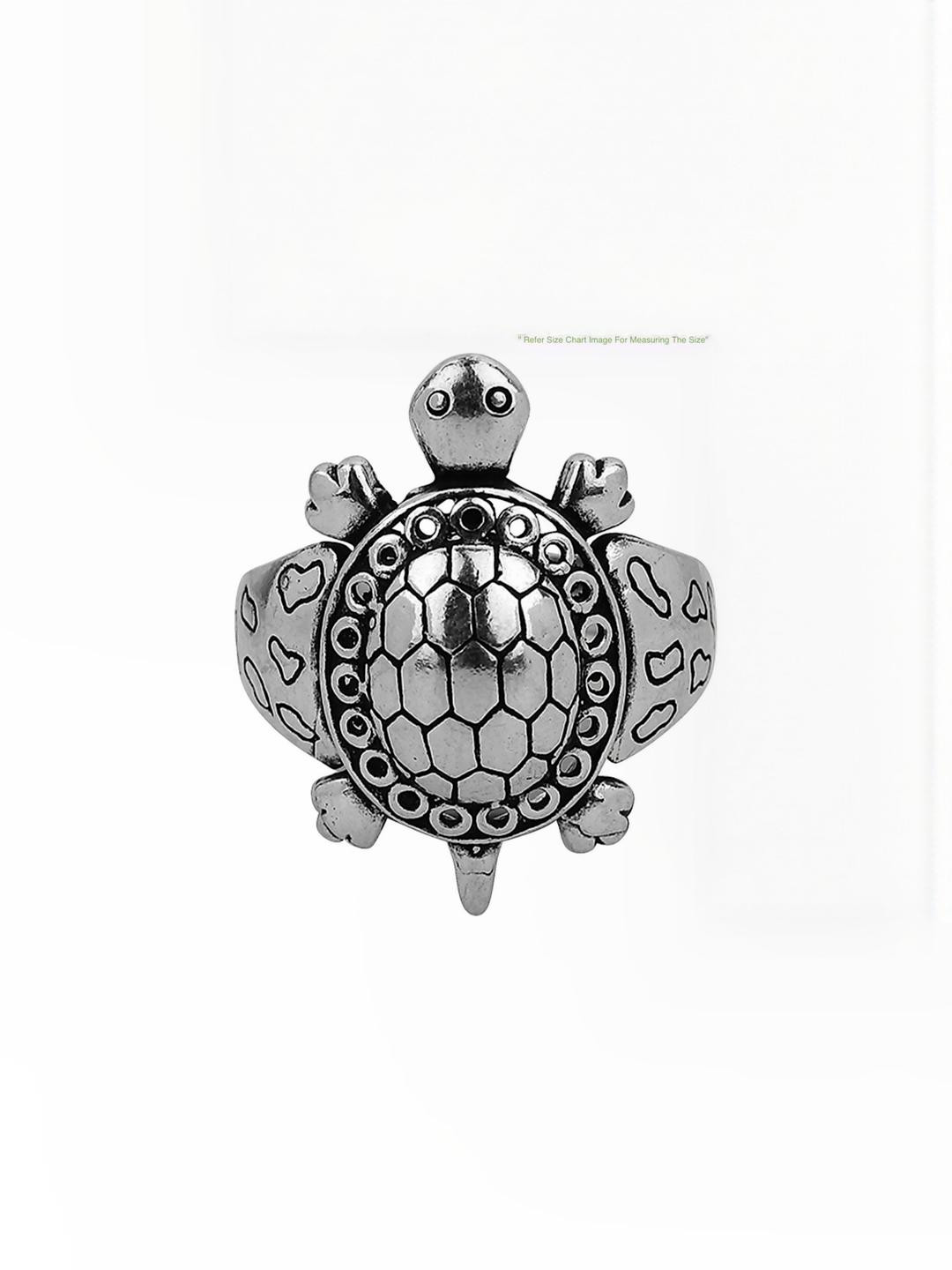 Vaiseema Silver Plated Turtle Ring