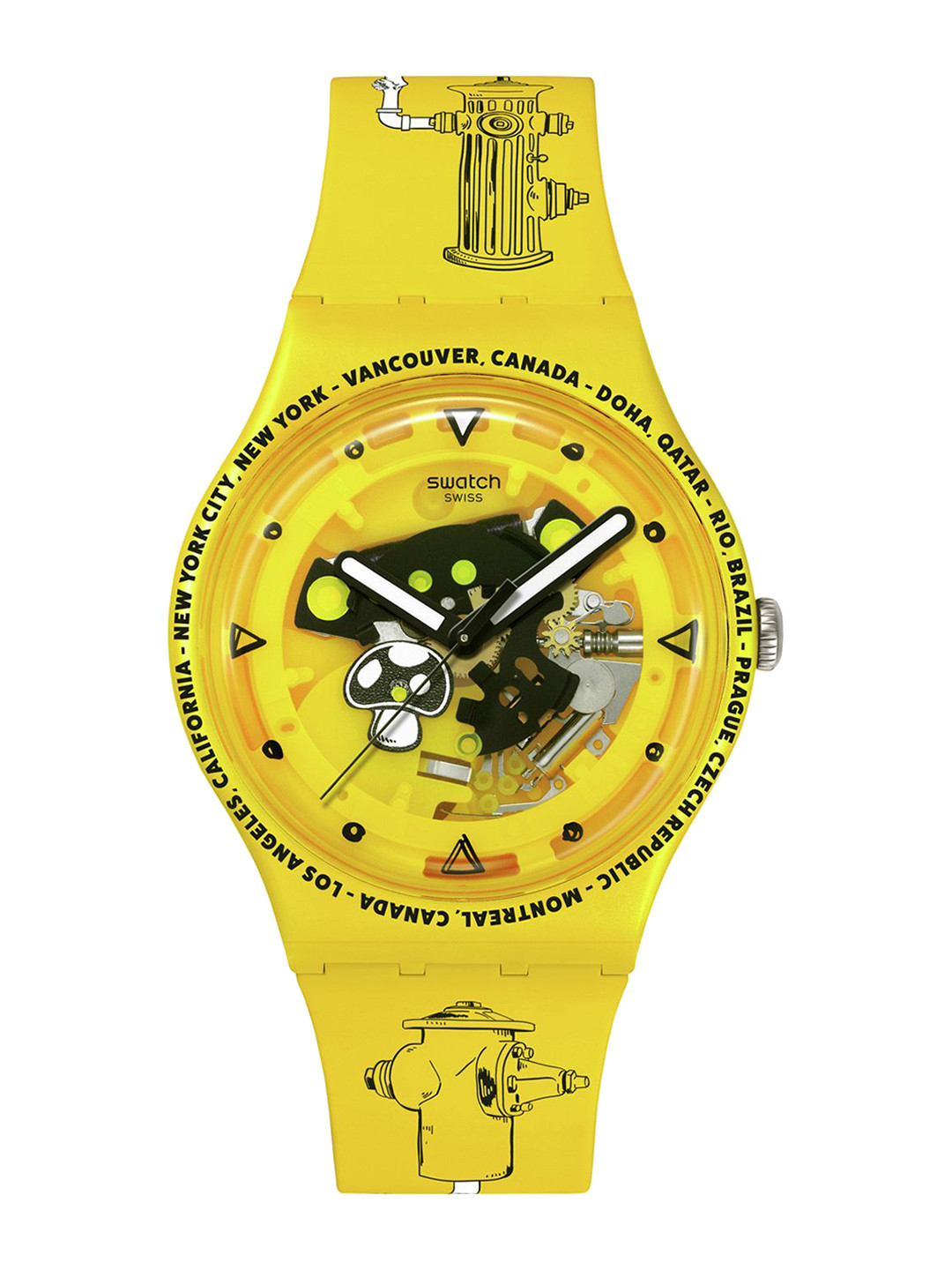 Swatch Unisex Printed Dial & Regular Straps Analogue Watch SO29J101