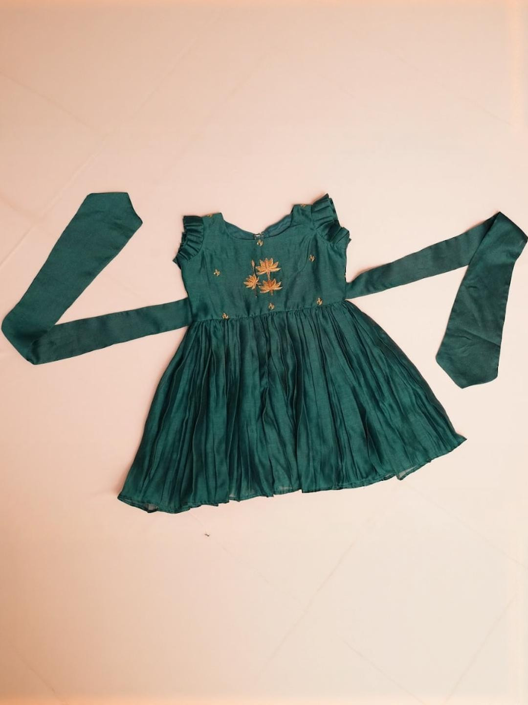 Little Love Kids Couture Green Silk Dresses