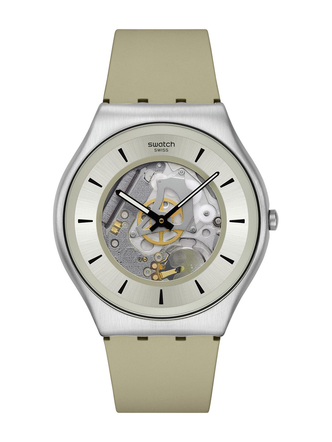 Swatch Unisex Skeleton Dial & Straps Analogue Watch SS07S145
