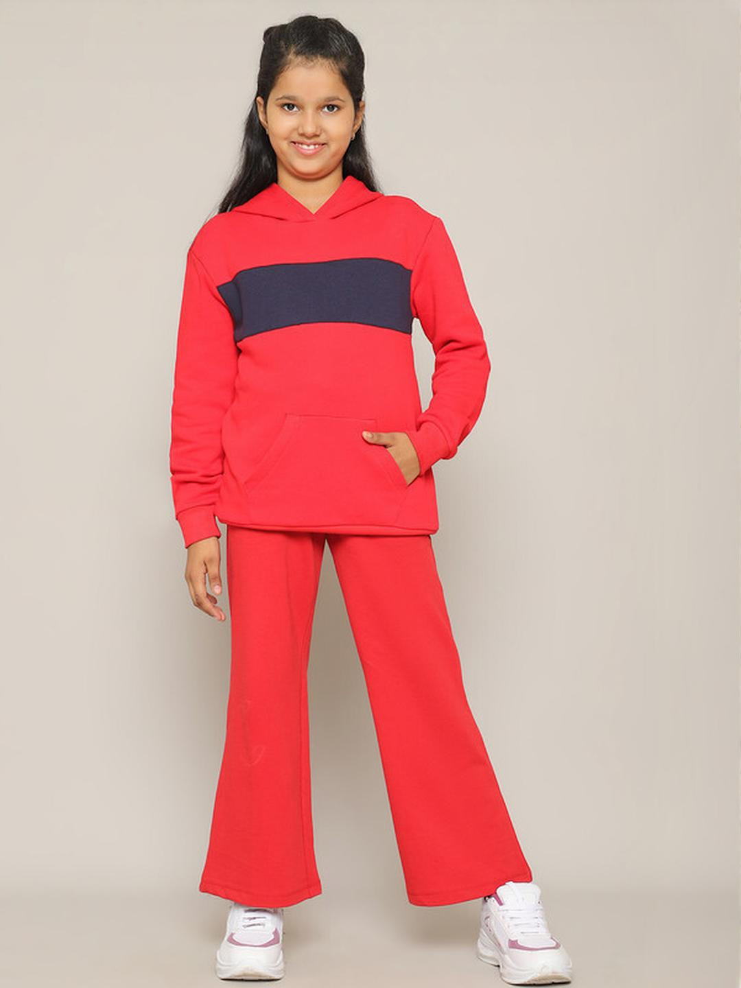 MOONAAH Girls Hood Regular Tracksuits