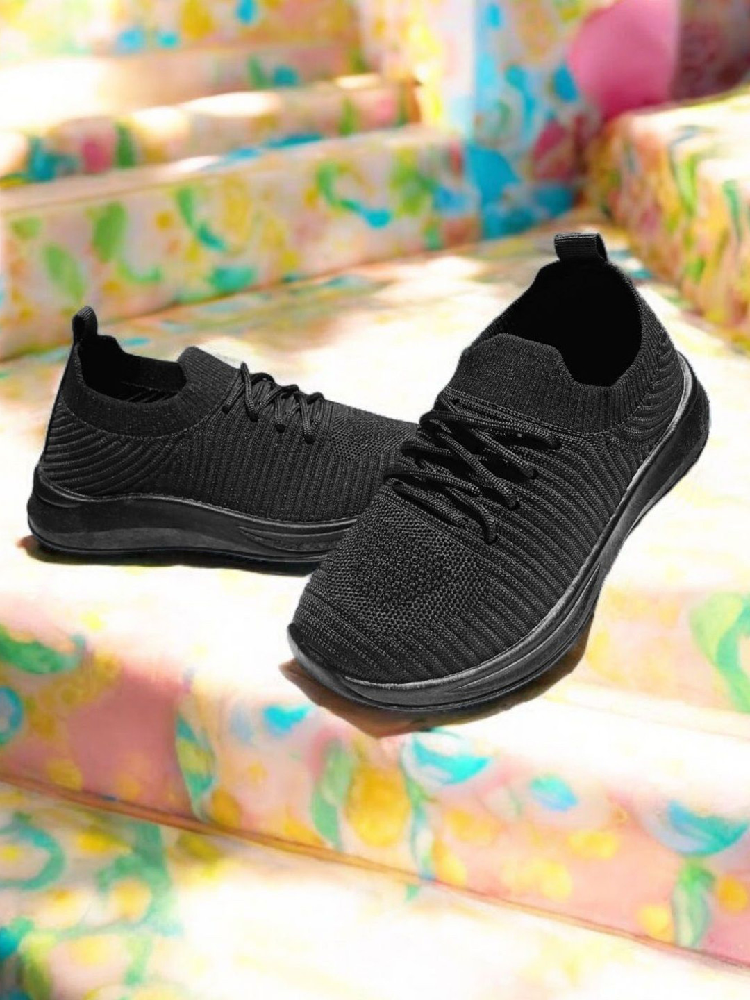FABBMATE Kids Textured Slip-On Sneakers