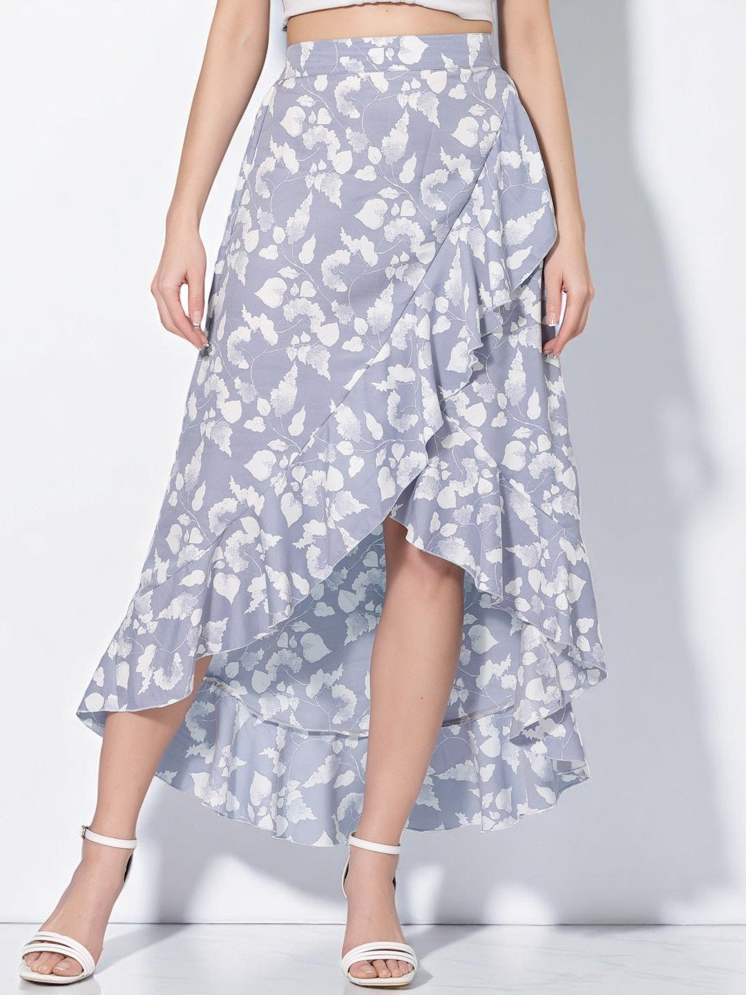 OOMPH! FACTOR Printed Wrap Maxi Skirt