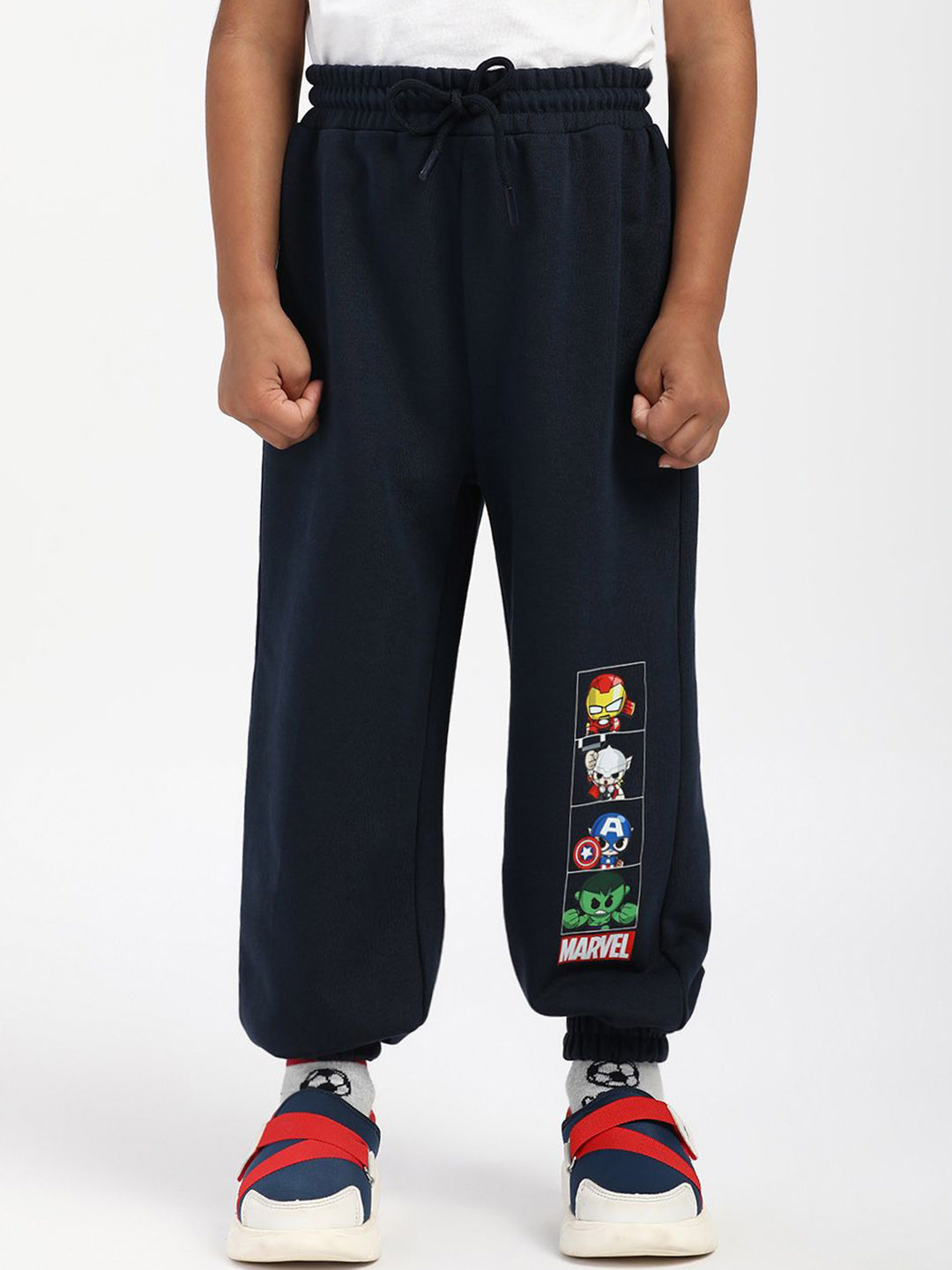 Nauti Nati Boys Marvel Printed Mis-Rise Joggers