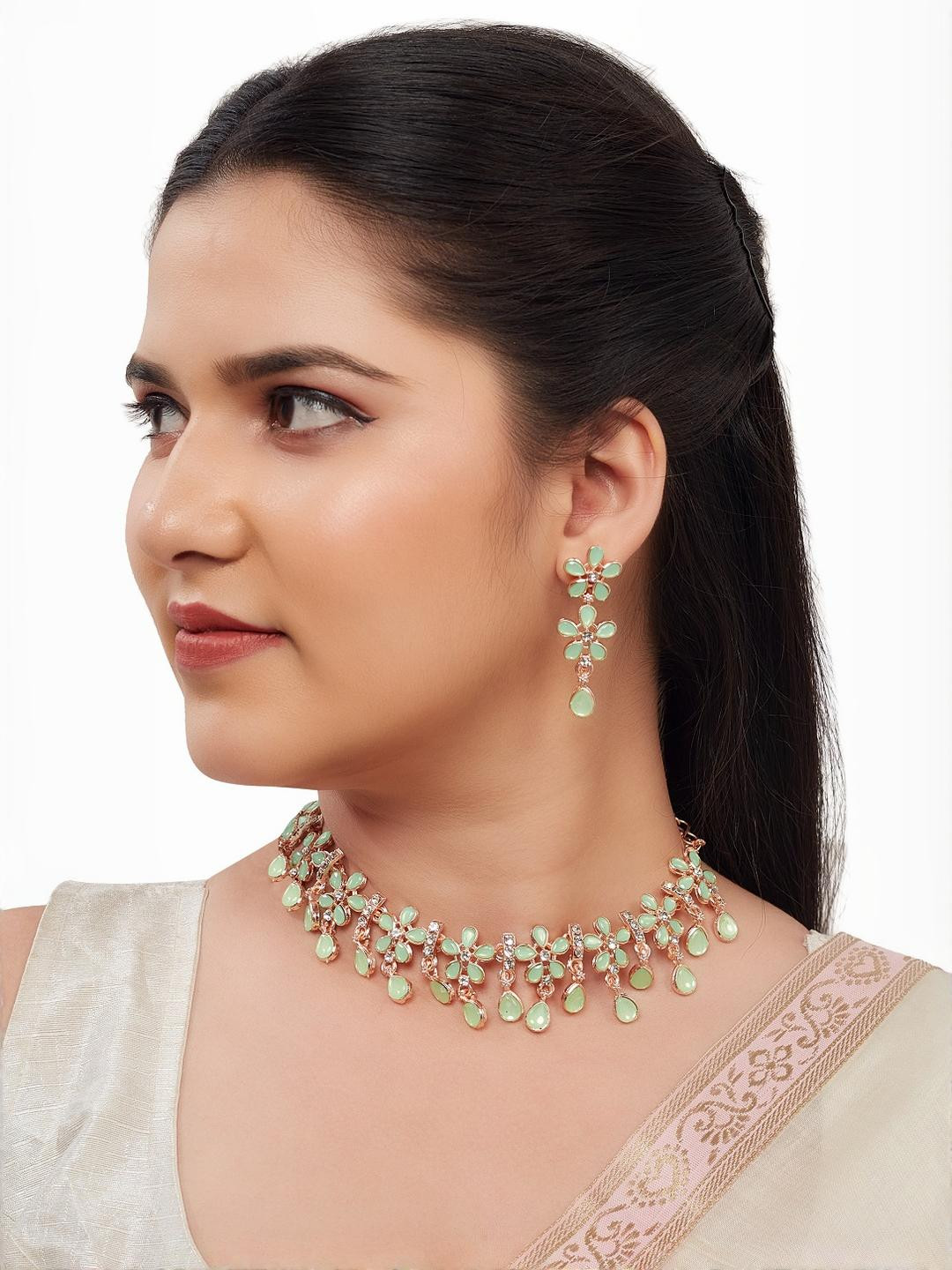 R A Enterprises Rose Gold-Plated Alloy Jewellery Set