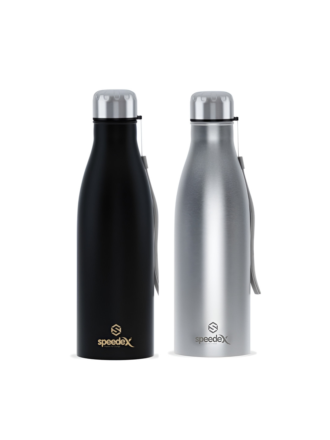 Speedex Black & Steel 2 Pieces Stainless Steel Water Bottles 1000ml