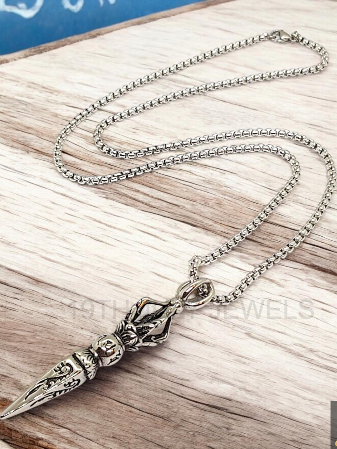 19TH JULY JEWELS Unisex Silver-Plated Pendant And Chain