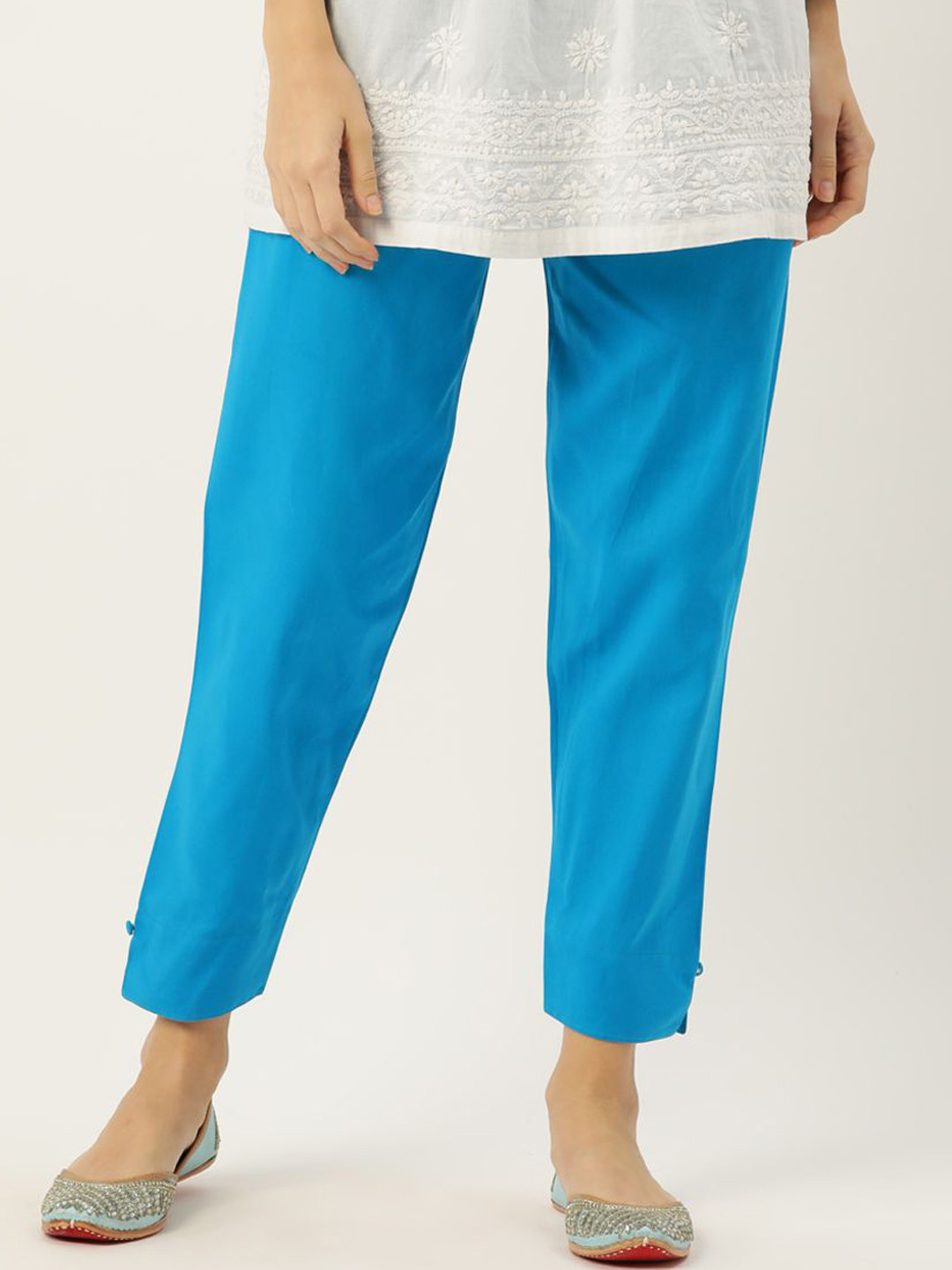 Ms.Lingies Women Plus Size Mid-Rise Relaxed Fit Cropped Pure Cotton Jhodpuri Trousers