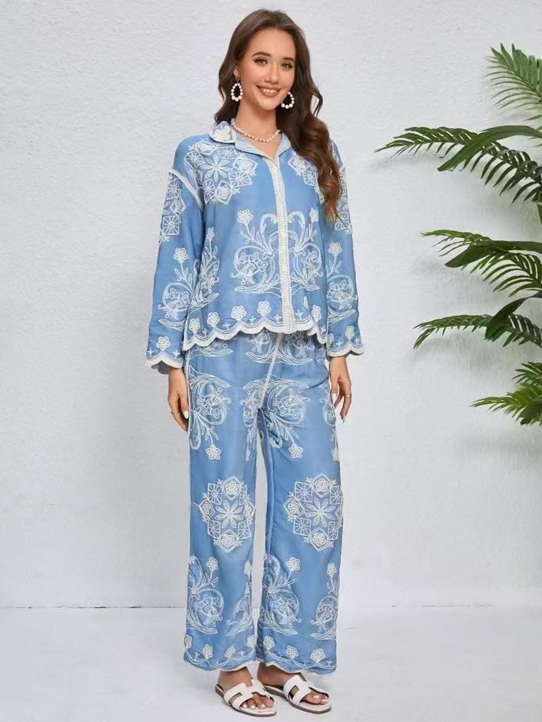 Miss Mosa By Akanksha  Blue Jamie Summer Coord Set