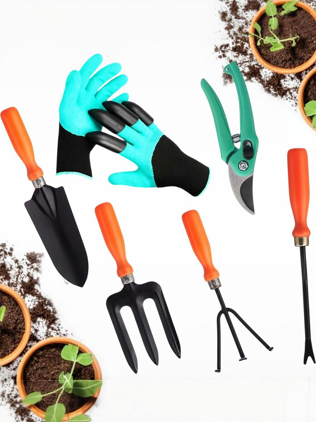 Go Hooked Pack Of 6 Gardening Tools Kit