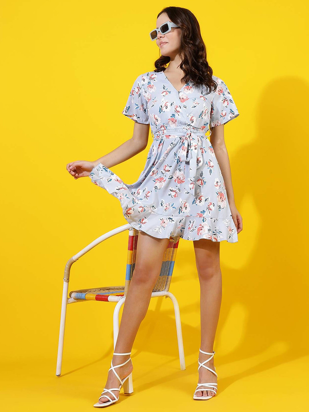 Stylecast X Kotty Women Floral Printed Wrap Dress