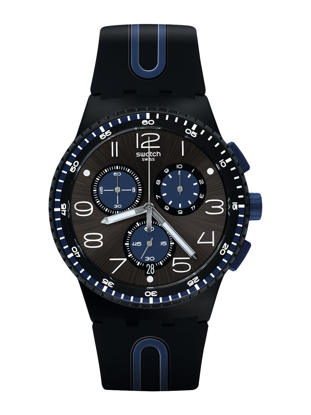 Swatch Unisex Embellished Dial & Cut Work Straps Analogue Watch SUSB406