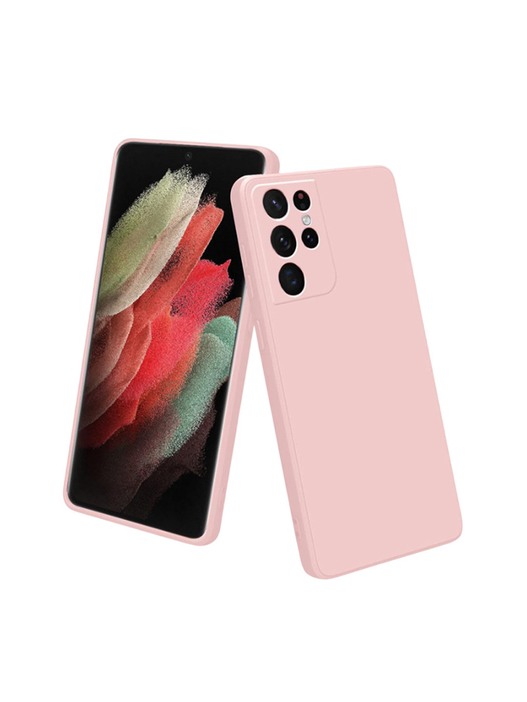 LIRAMARK Solid Samsung Galaxy S21 Ultra Back Silicone Impact Resistant Soft Back Case