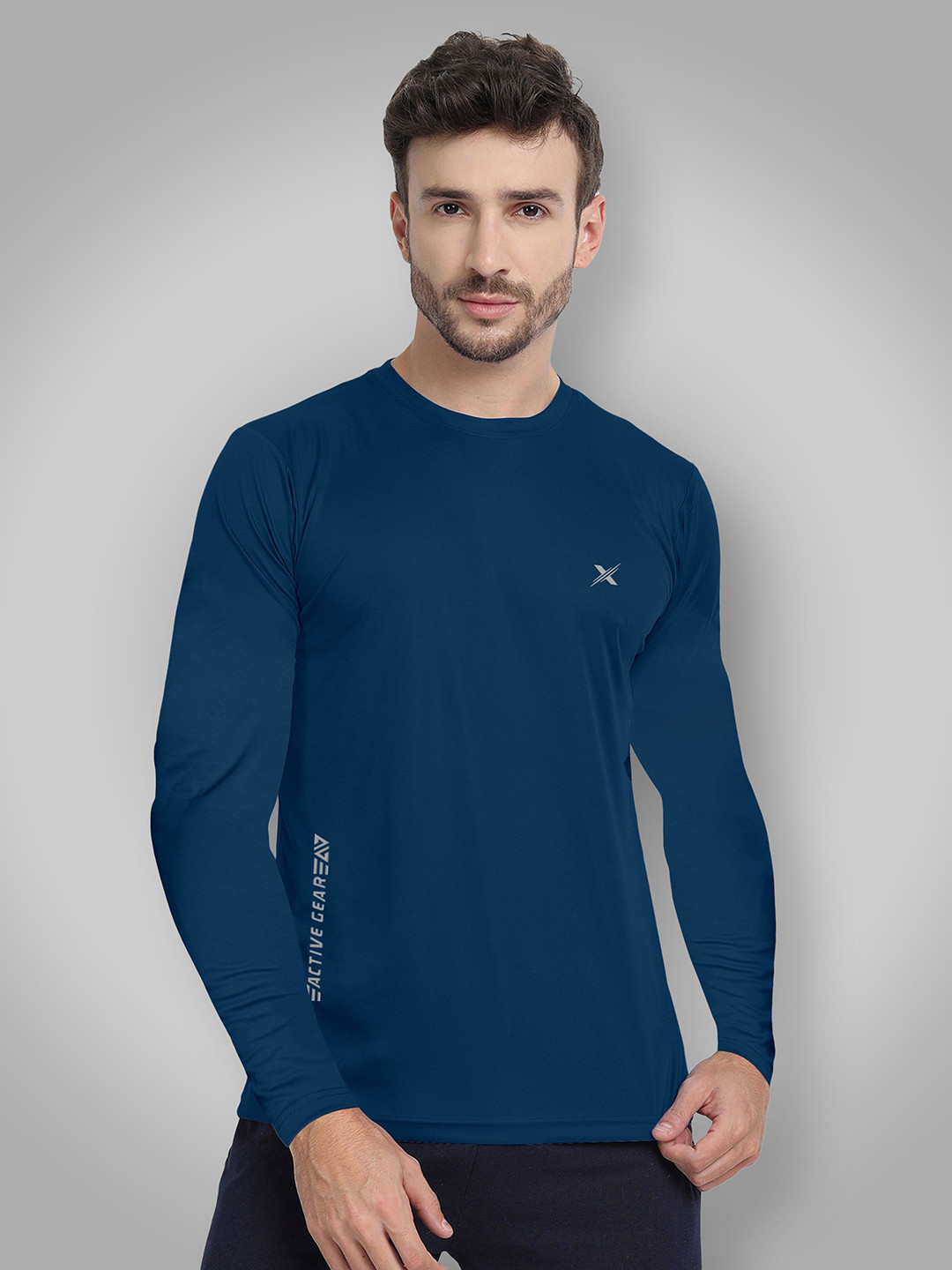 FTX Typography Printed Round Neck Long Sleeves Regular Fit Casual T-Shirt