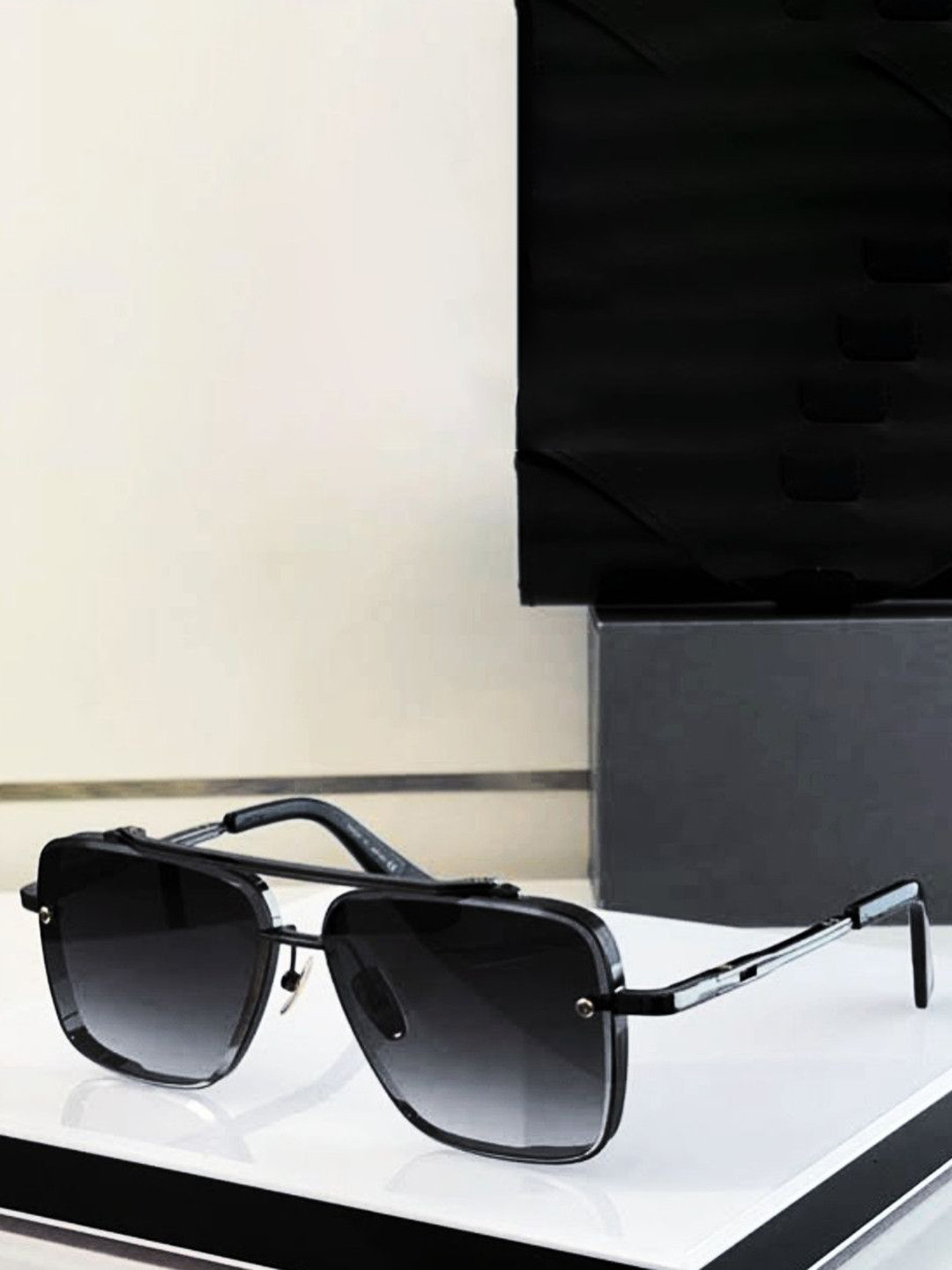 Eyedens Unisex Black UV Protected Lens Black Square Sunglasses