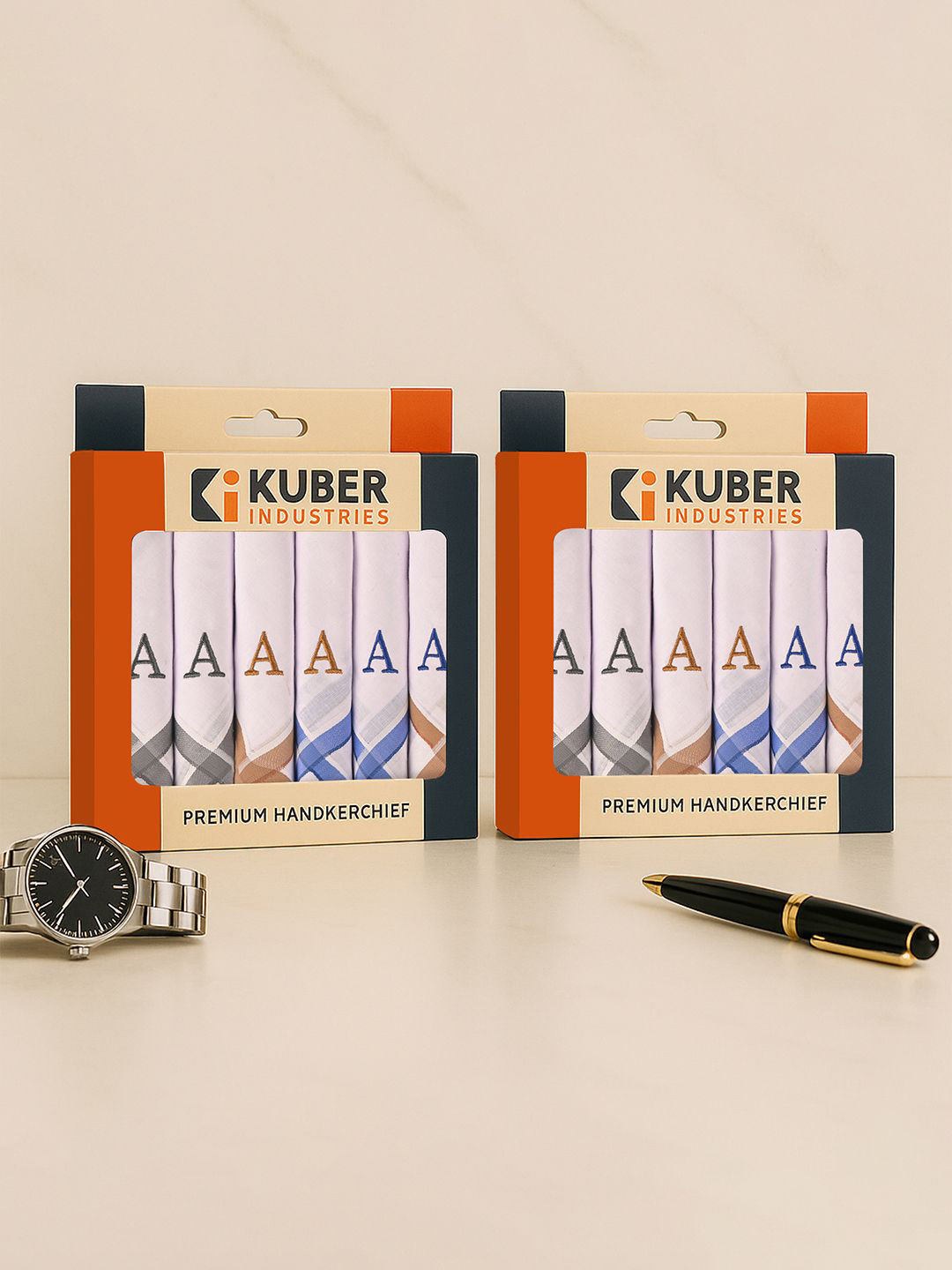 Kuber Industries 12 Pieces Embroidery Cotton Handkerchiefs