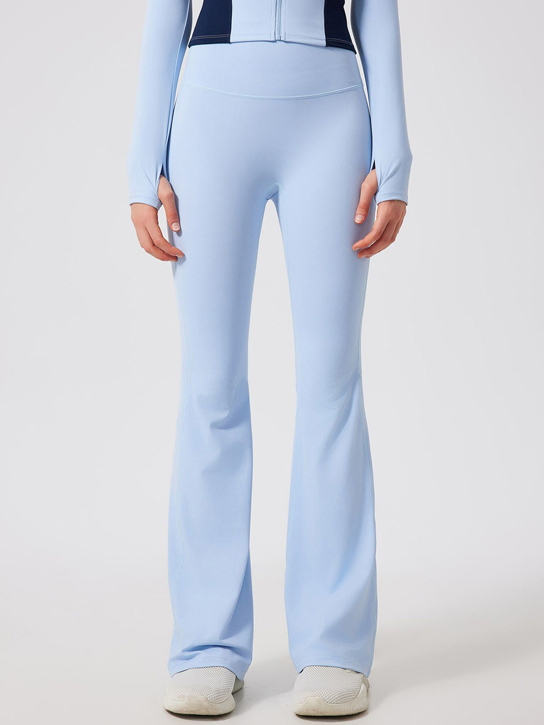 LULU & SKY Women Blue Flared Bootcut Trousers