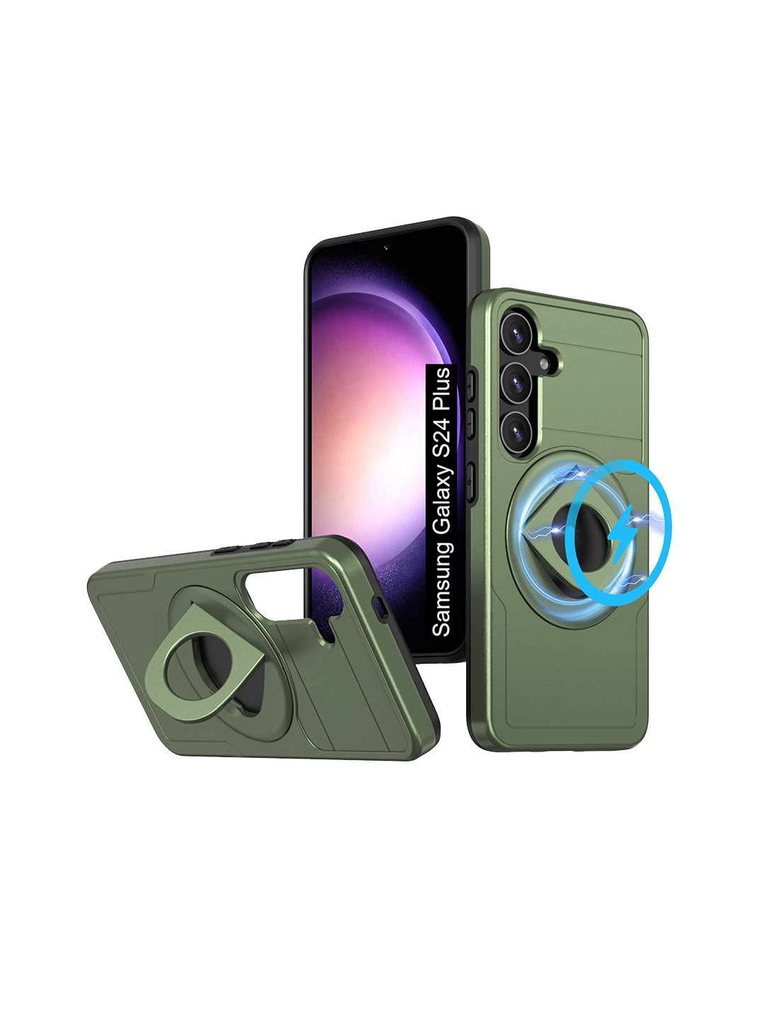 Luxury Kase Solid Samsung Galaxy S24 Plus Magsafe Shockproof Rugged Back Case