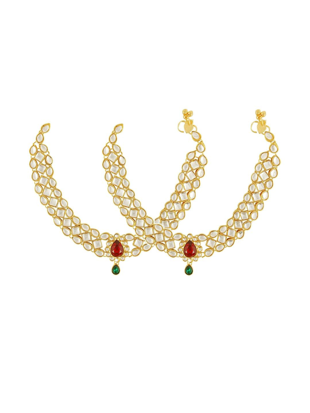 CHARMS Pair of 1 Artificial Stones and Beads Anklet