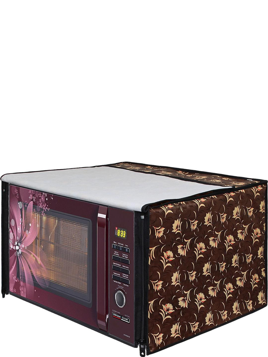Wings Star Brown Color Floral Printed Microwave Oven Covers