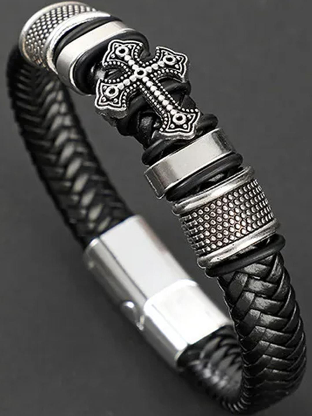 PIXFLIK Men Leather Bracelet