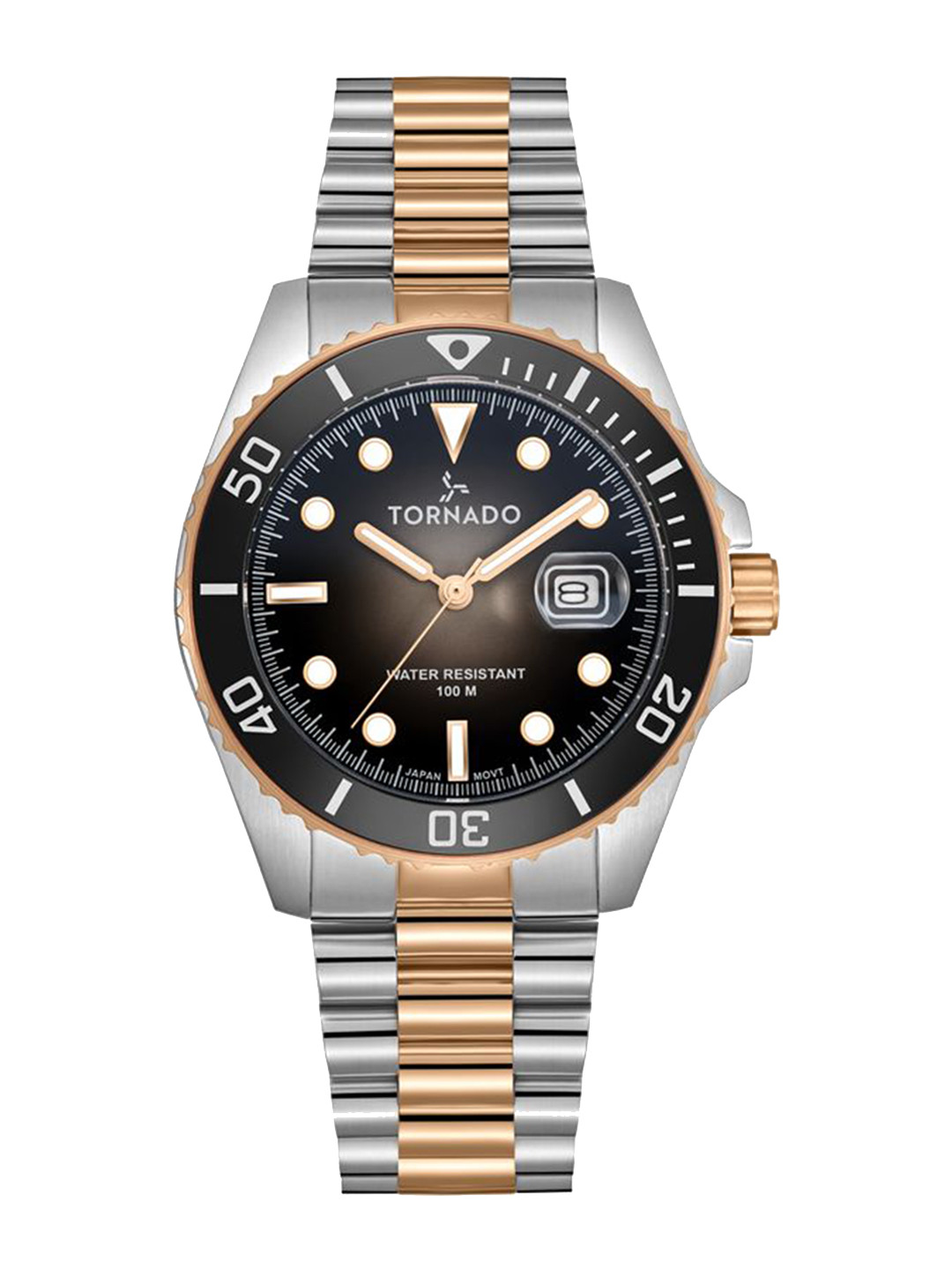 TORNADO Men Lumina Stainless Steel Bracelet Style Analogue Chronograph Watch T22001-KBKB