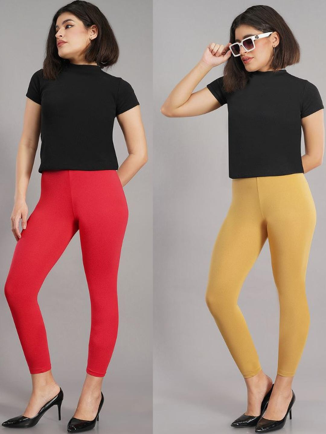 Avaasa by Shruthi Pack of 2 Women's Viscose Rayon Ankle Length Leggings