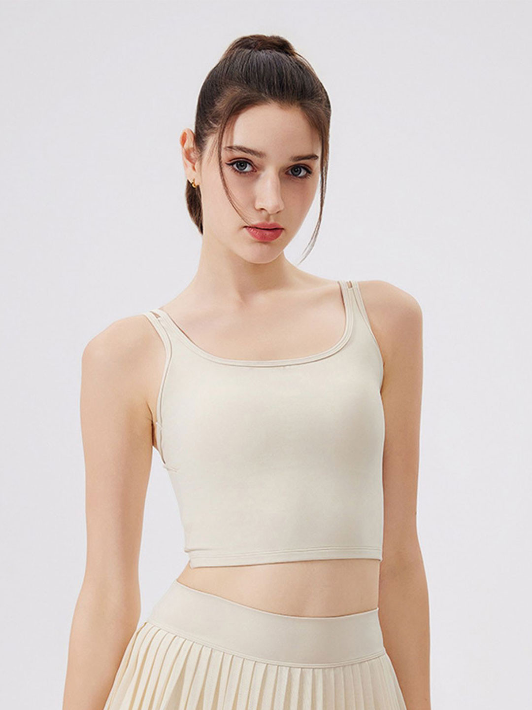 LULU & SKY Women Scoop-back Tie-up Sleeveless Crop Top