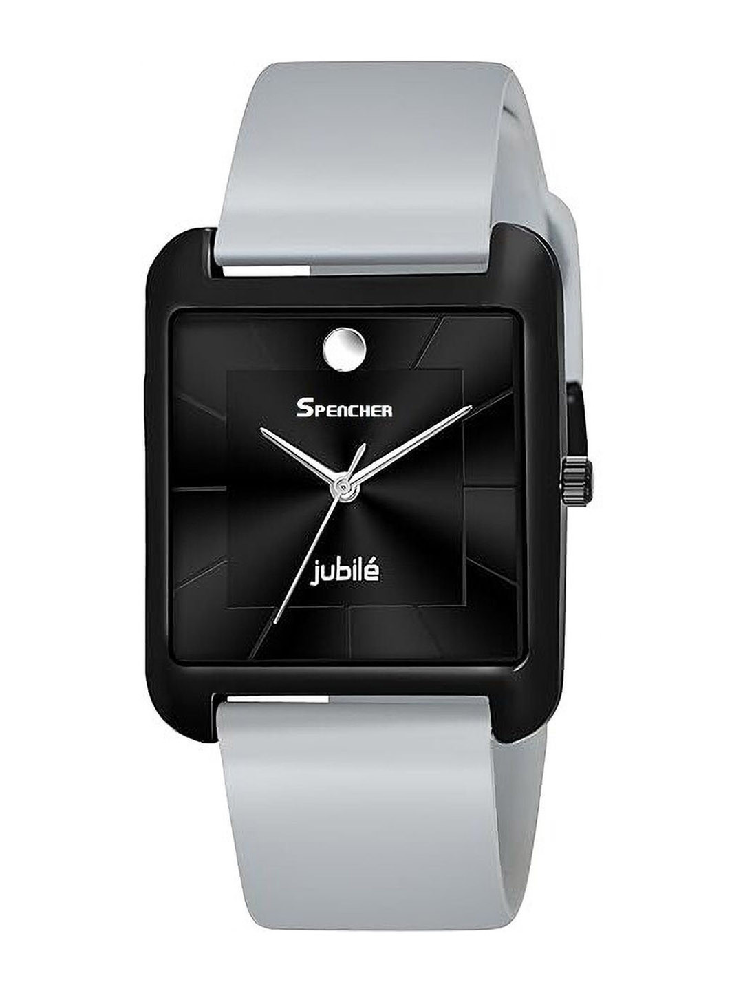 SPENCHER Men Square Dial Analogue Function Watch SW SMART PVC BLACK DIAL GREY STRAP