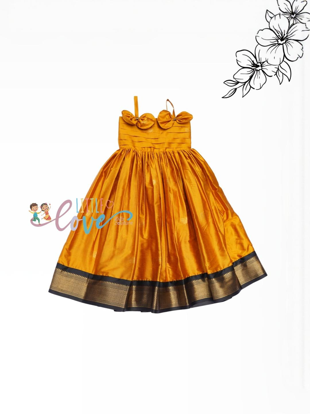Little Love Kids Couture Yellow Silk Dresses