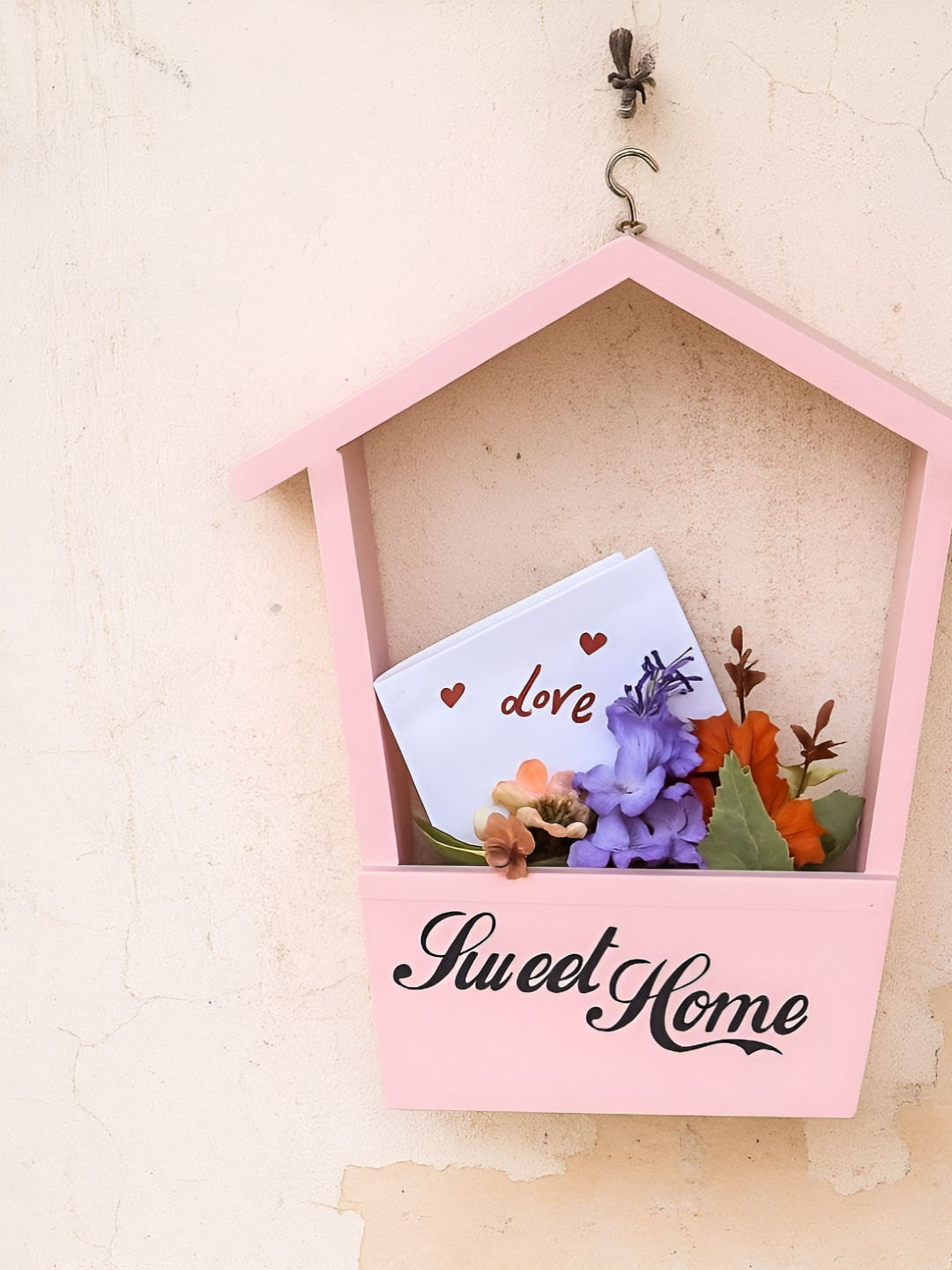 GLOBALLY INDIAN Welcome Wood Floral Matte Hanging Hall Wall Hangings-3.9In