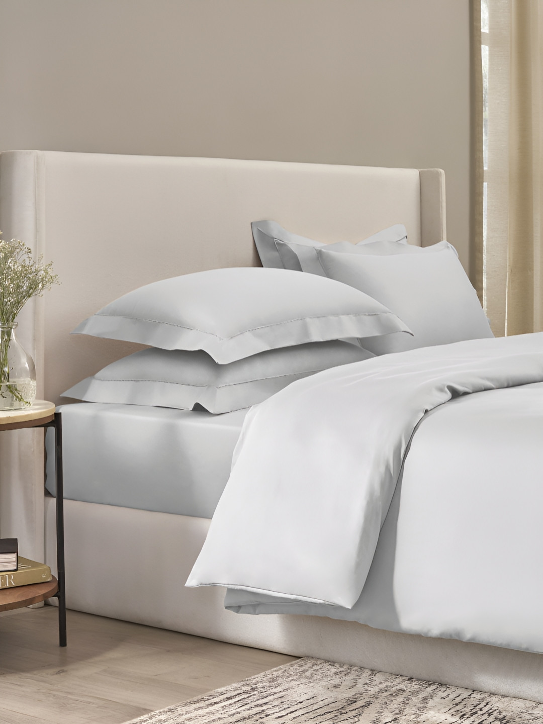 SANSAAR A DDECOR BRAND LIVE CONSCIOUSLY White King Size Duvet Cover - 2.28m x 2.74m