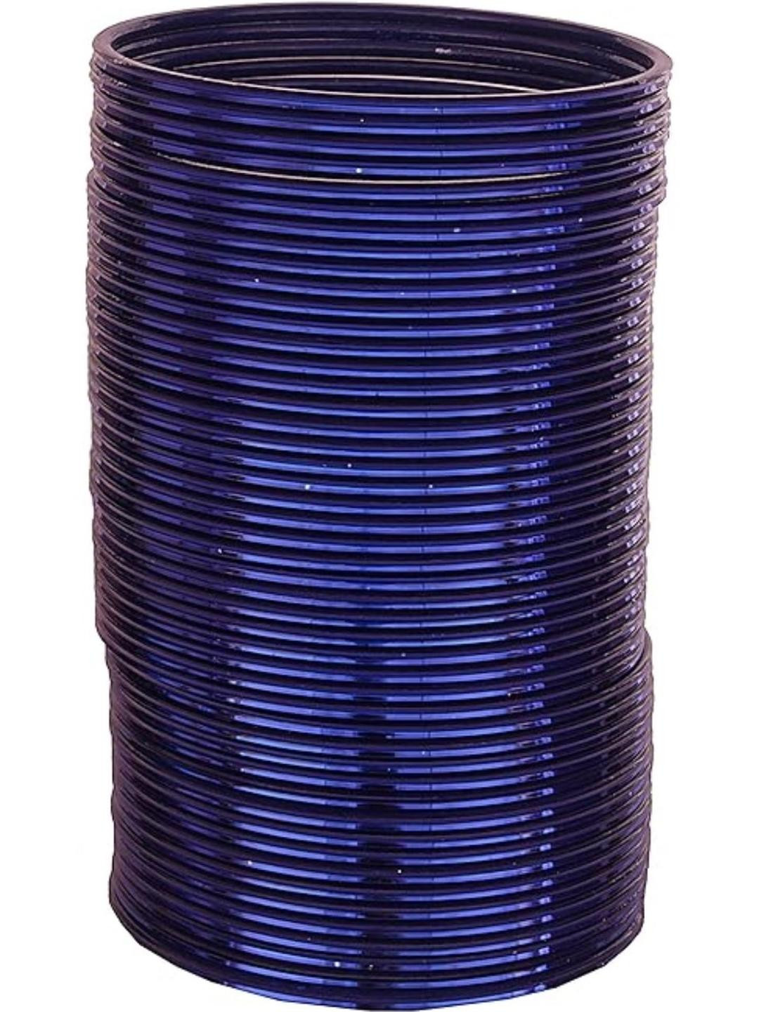 Guddan Set of 48 Royal Blue Glossy Metal Bangles