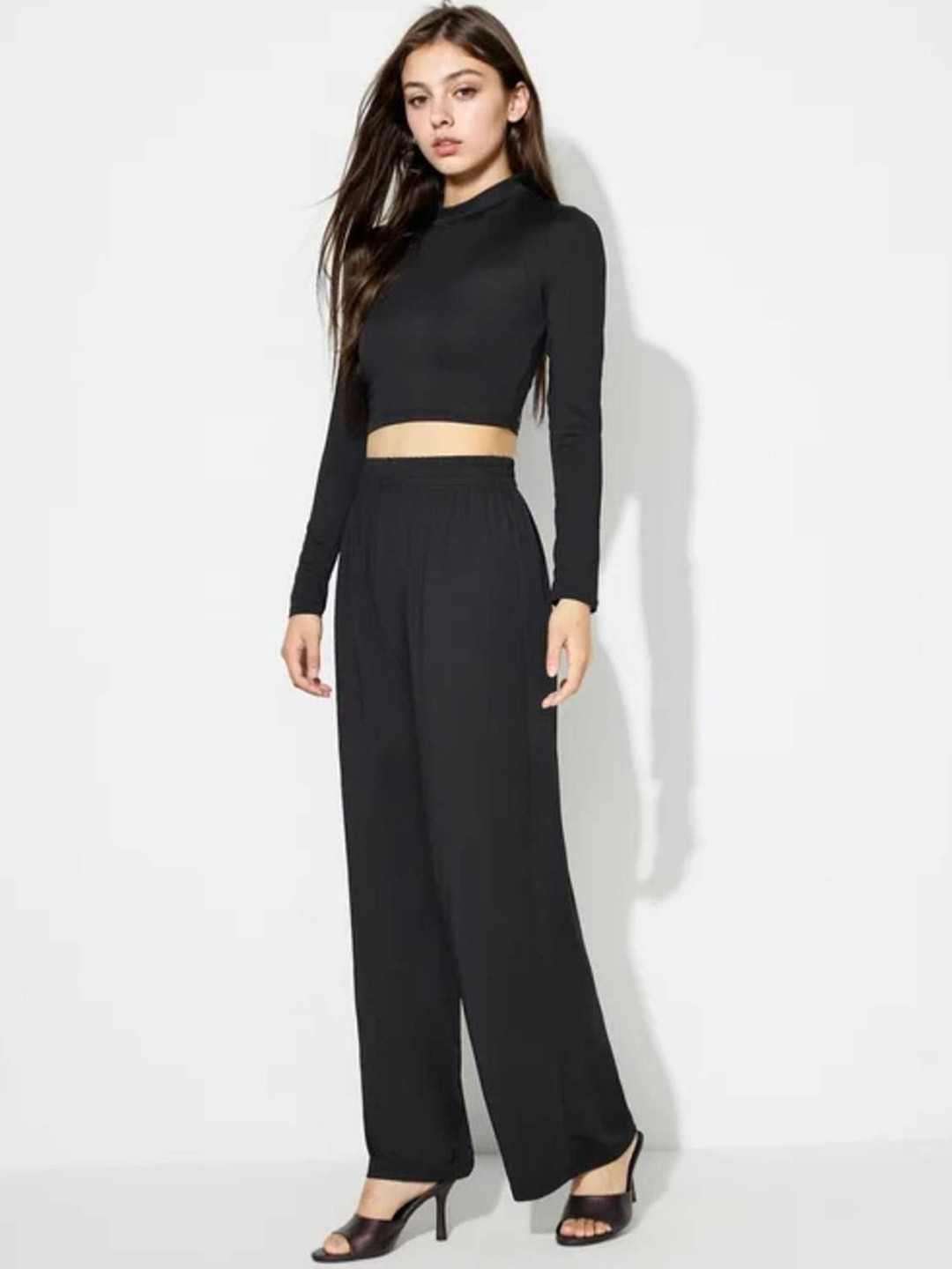 Stylecast X Kotty Round Neck Crop & Long Sleeve Top With Trouser Co-Ords