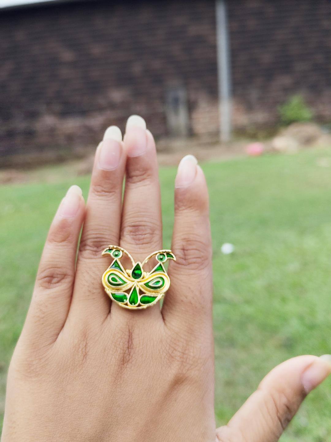 Balaji Gold Women Green Ring