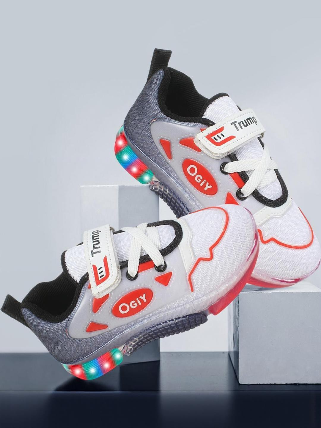 Trump Unisex Kids White Printed High-Top Trekking Shoes