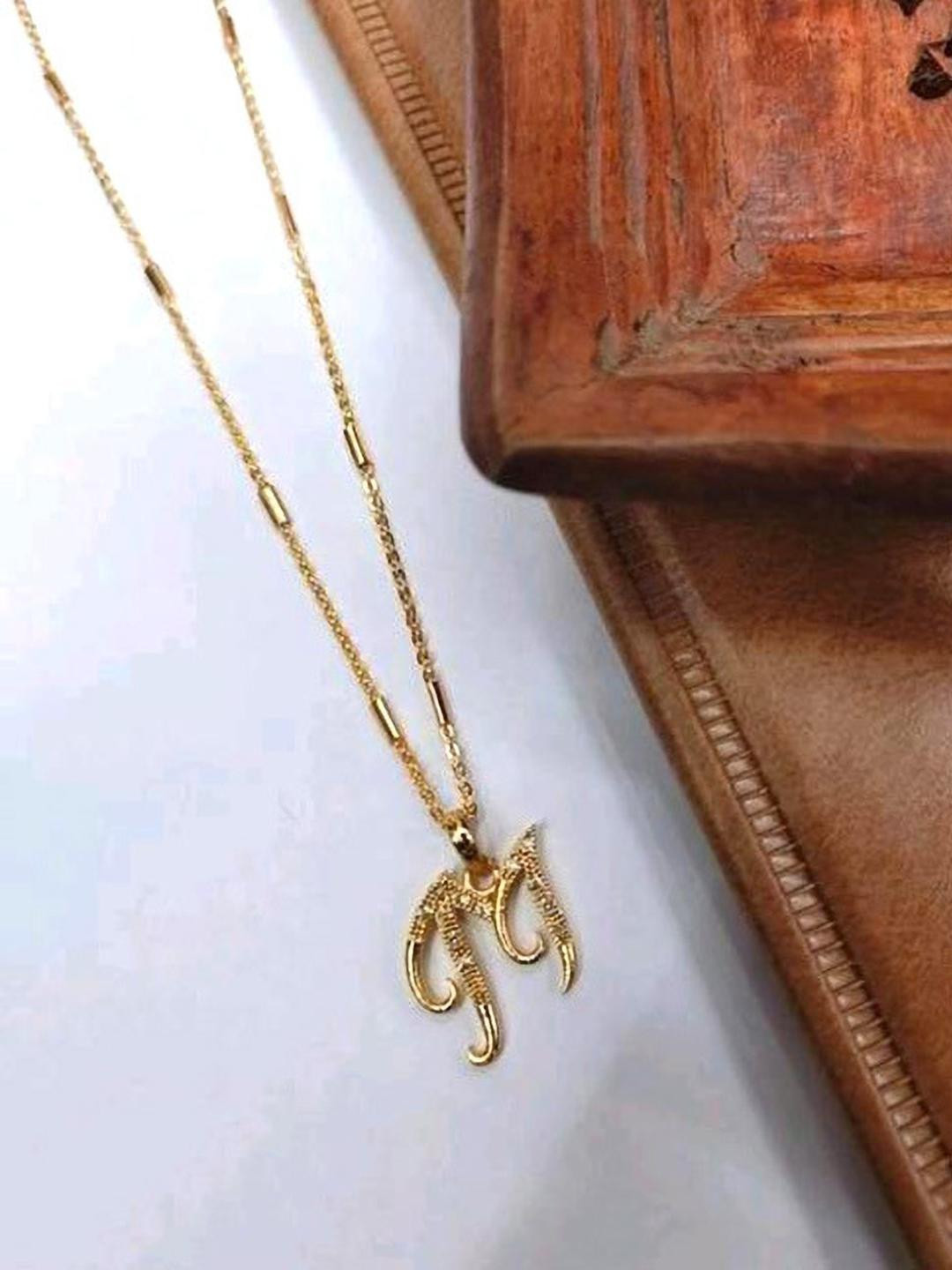 CLONEO Women Alloy Gold-Plated M-Shaped Letter Pendant
