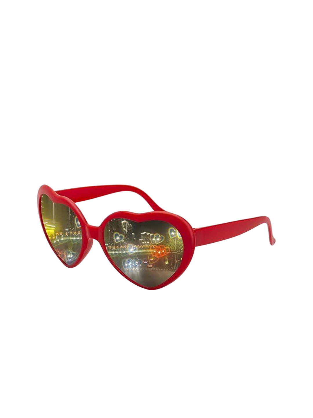AUGEN Unisex Brown Lens & Red Other Sunglasses with UV Protected Lens VI-SG-Heart-Red