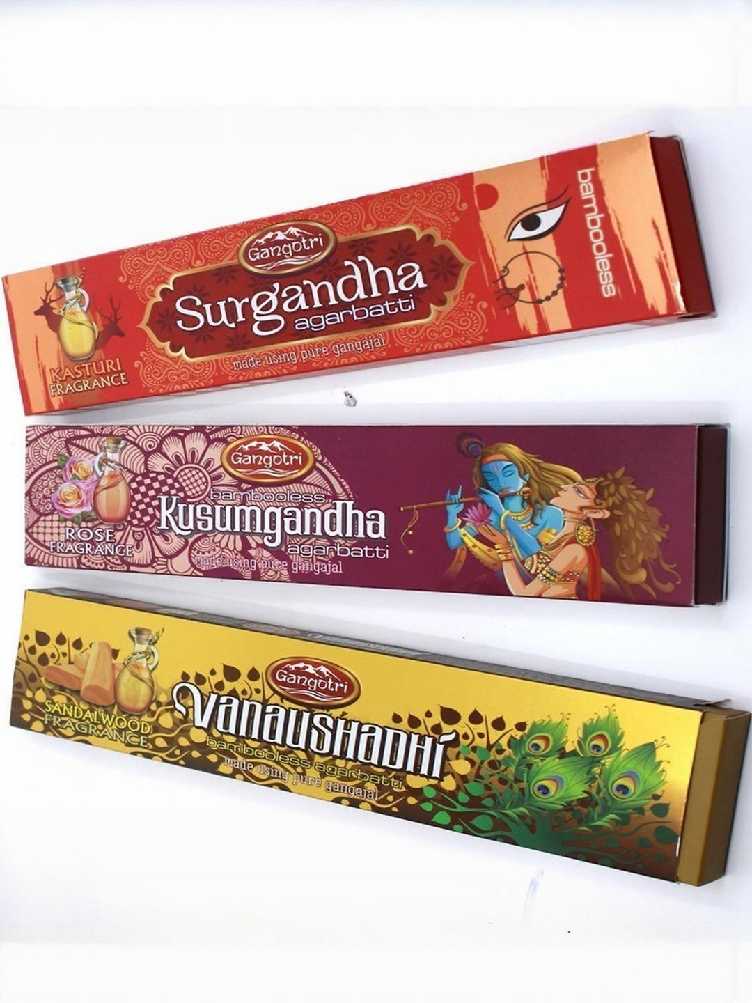 Gangotri Pack Of 3 Wood Incense Sticks