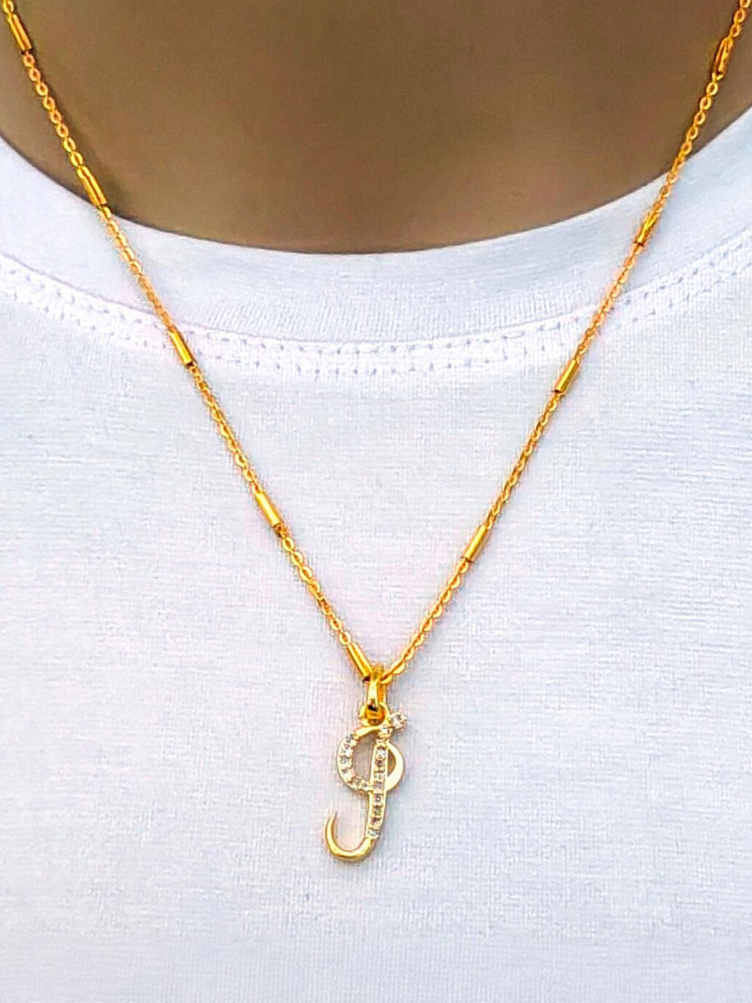 CLONEO Gold-Plated S Letter Pendant with Chain