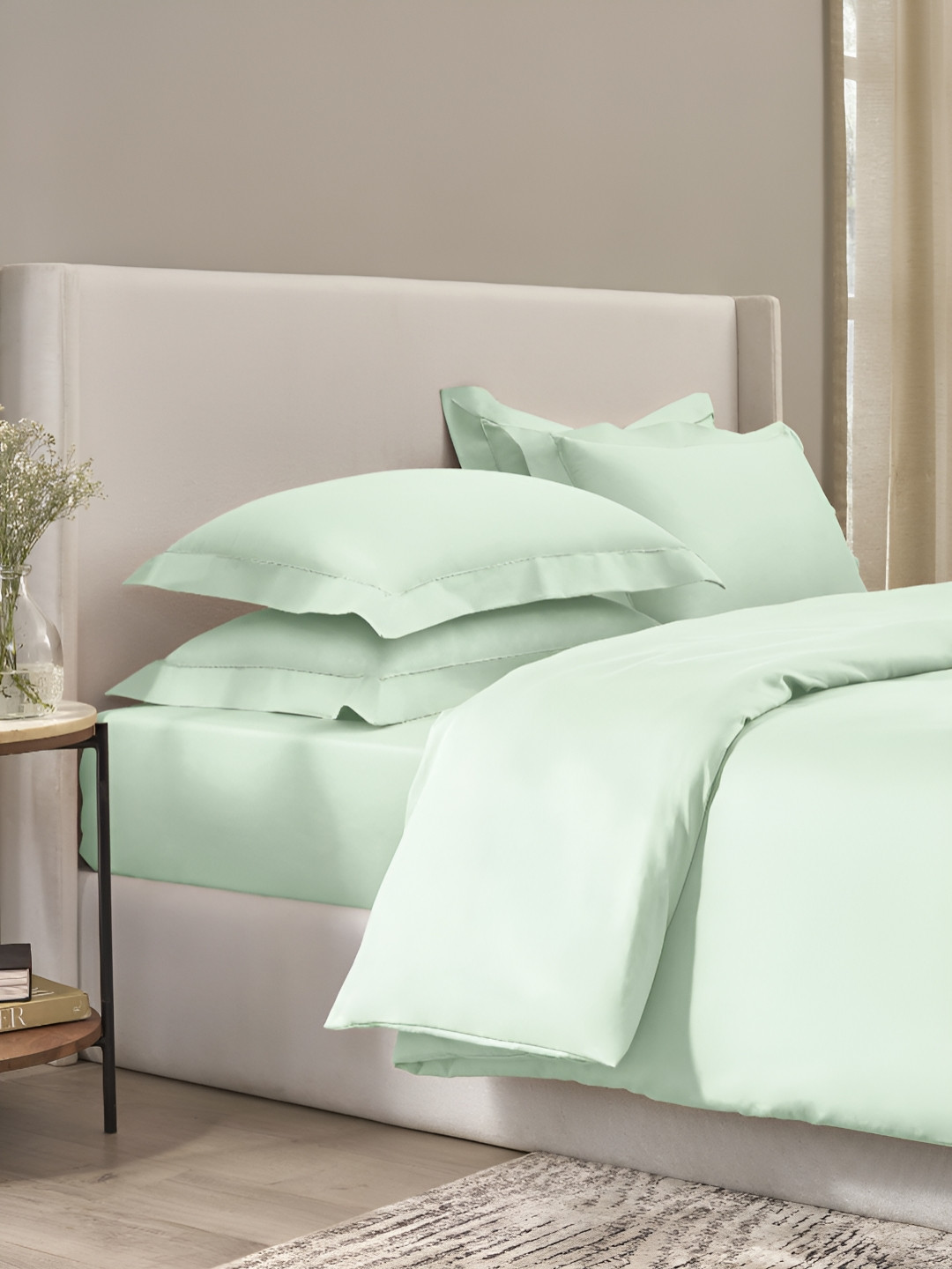 SANSAAR A DDECOR BRAND LIVE CONSCIOUSLY Green King Size Duvet Cover - 2.28m x 2.74m