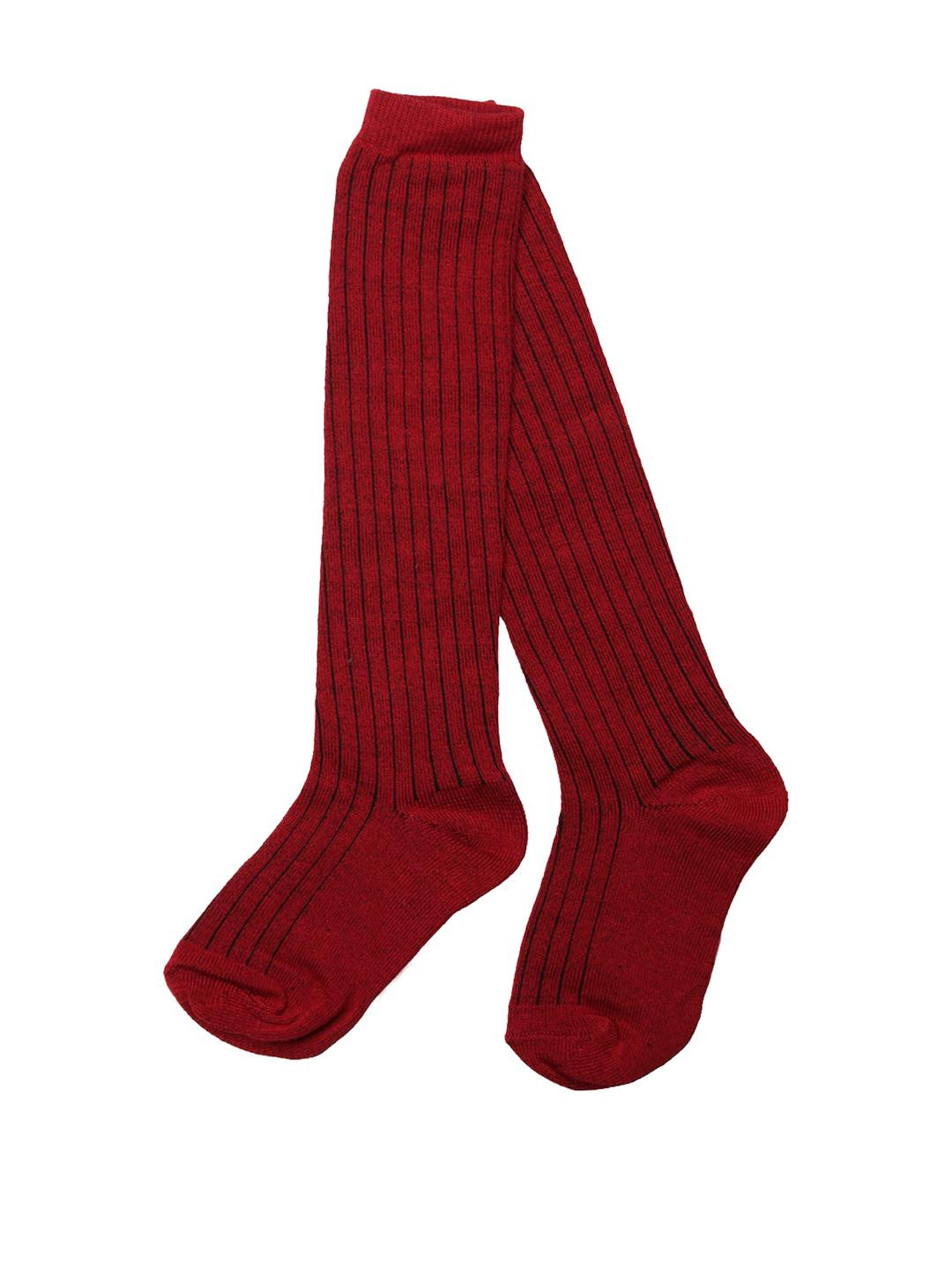 NESKA MODA Unisex Kids Red Knee Length Socks