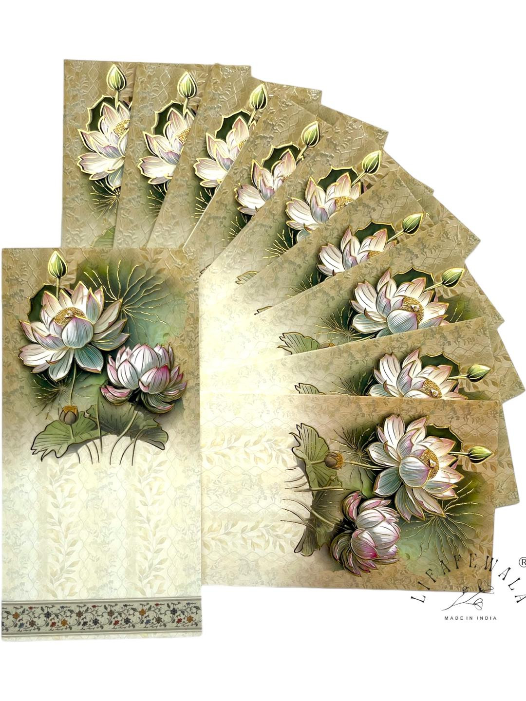 LIFAFEWALA Set of 10 Multicoloured Money Envelope